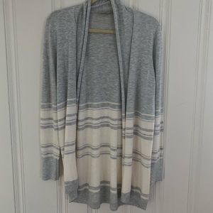 LOFT Grey & White Cardigan